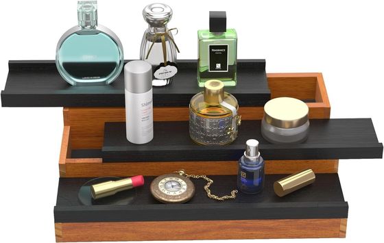 Gepersonaliseerd logo Acceptabel Houten Keulen Stand Parfum Organisator met verborgen comp