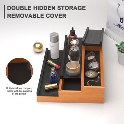 Gepersonaliseerd logo Acceptabel Houten Keulen Stand Parfum Organisator met verborgen comp