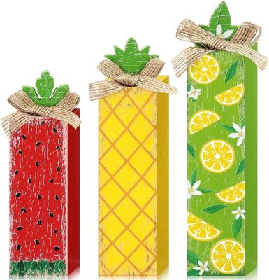 Zomer Hout Tafelblok Teken Lemon Gedifferentieerde Tray Decor Houten Home Decor Laser Engravure