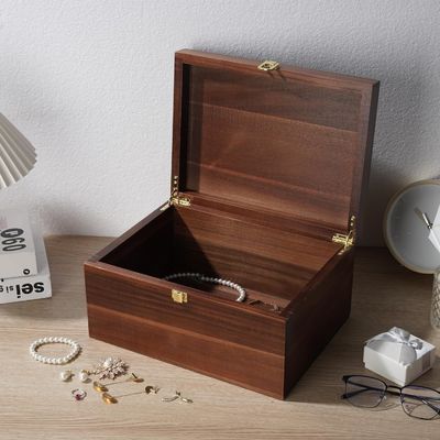 Printing Handling Glossy Lamination Houten opslagdoos met deksel Competitive 11x 8.9x4.9