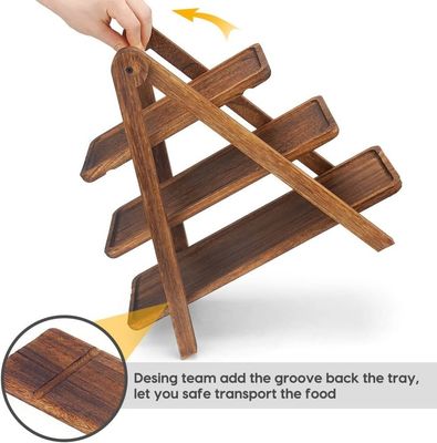 Accepteerde Custom Hout 3 Tier Serving Tray 3 Tiered Cupcake Stand voor cadeau winkels