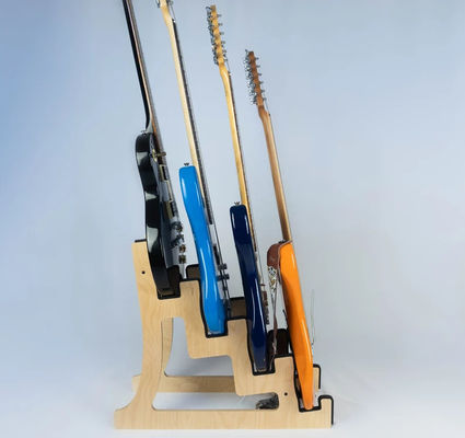 Niet-opvouwbare rek 4 Guitar Stand Holder Quad Decker voor het branden Finish Design gitaren