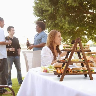 Accepteerde Custom Hout 3 Tier Serving Tray 3 Tiered Cupcake Stand voor cadeau winkels