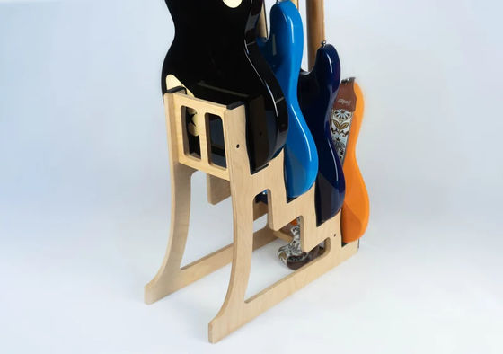 Niet-opvouwbare rek 4 Guitar Stand Holder Quad Decker voor het branden Finish Design gitaren