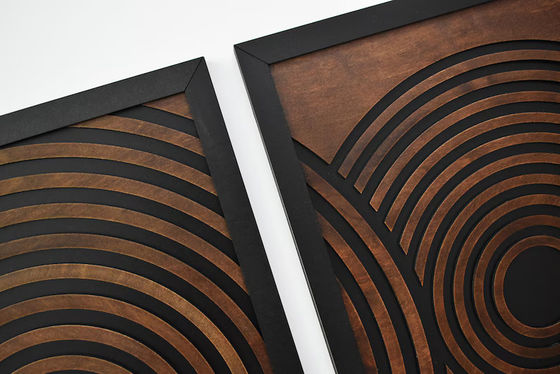 Supermarkt moet-hebben set van 3 grote textuur geframeerde geometrische houten muur kunst panelen