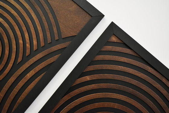 Supermarkt moet-hebben set van 3 grote textuur geframeerde geometrische houten muur kunst panelen