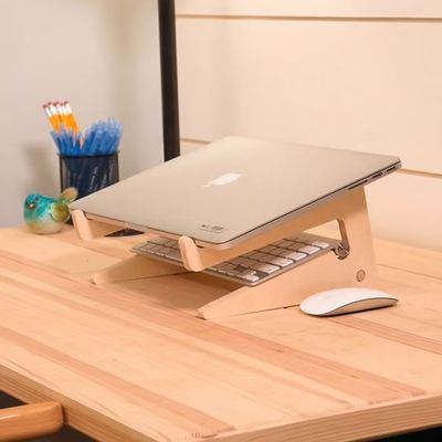 Aanvaardbaar OEM/ODM Houten laptopstand voor Mac Book Ergonomische werkruimte Bureauaccessoire
