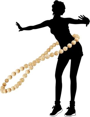 Handgemaakte natuurlijke houten Hula gewichte oefenhoop voor fitness 8.4 x 8.4 x 4.1cm