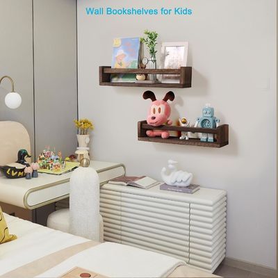 2 Houten drijvende planken Boekenopslaghouders Racks voor kinderkamer of keuken Spice Rack