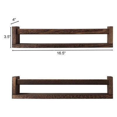 2 Houten drijvende planken Boekenopslaghouders Racks voor kinderkamer of keuken Spice Rack