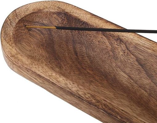 Gift Craft Houten Bruine Wierookbrander Stick Holder Tray voor geurkamer decor
