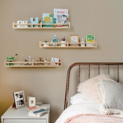 Wandhangende plank Set van 3 houten drijvende boekenplanken voor kinderkamer decor en opslag