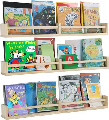 Wandhangende plank Set van 3 houten drijvende boekenplanken voor kinderkamer decor en opslag