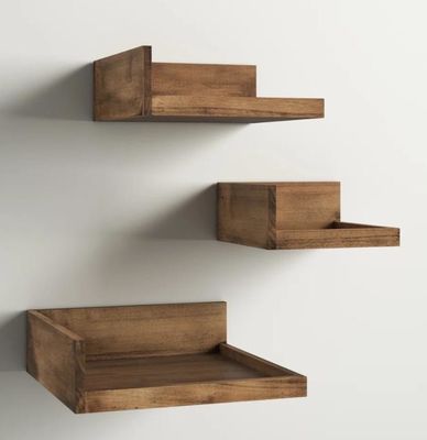 Hoge hoeveelheid moderne 3 stukken massief hout boeken foto's muurplank verstelbaar drijvend plank