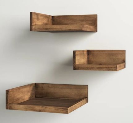 Hoge hoeveelheid moderne 3 stukken massief hout boeken foto's muurplank verstelbaar drijvend plank