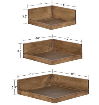 Hoge hoeveelheid moderne 3 stukken massief hout boeken foto's muurplank verstelbaar drijvend plank