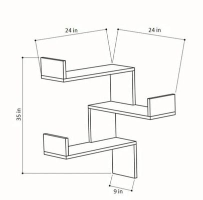 Verstelbaar houten wandenplank voor aangepaste logo grootte decoratief modern huishoudelijk meubilair