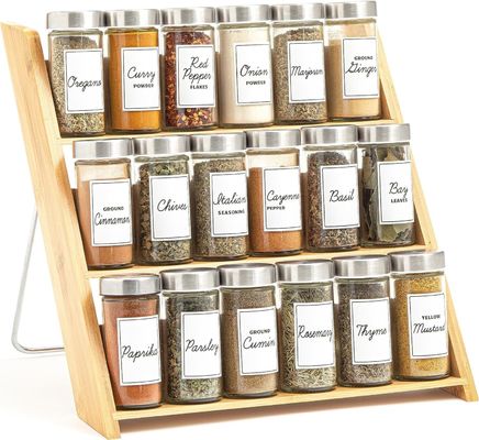 Plain Houten Doos Keuken Canister Sauce Kook Olijfolie Azijn Fles 18 Jar Bamboe Compact Spice Organisator