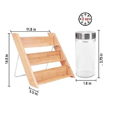 Plain Houten Doos Keuken Canister Sauce Kook Olijfolie Azijn Fles 18 Jar Bamboe Compact Spice Organisator