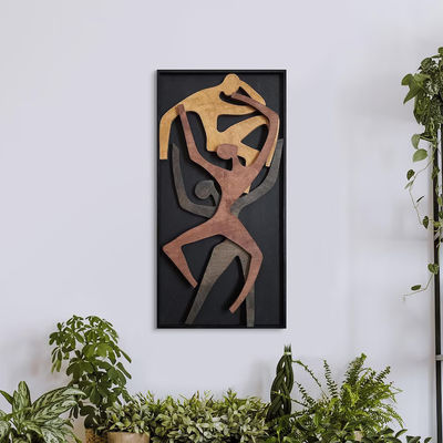 Houten wand hangend huis verwarming geschenk menselijk hout verticale wandkunst