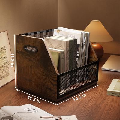 Retro Bruin Vinyl Record Storage Box voor Robuuste LP Record Kist en Functioneel Ontwerp