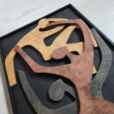 Houten wand hangend huis verwarming geschenk menselijk hout verticale wandkunst