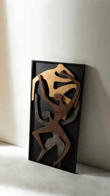 Houten wand hangend huis verwarming geschenk menselijk hout verticale wandkunst