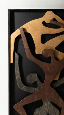 Houten wand hangend huis verwarming geschenk menselijk hout verticale wandkunst