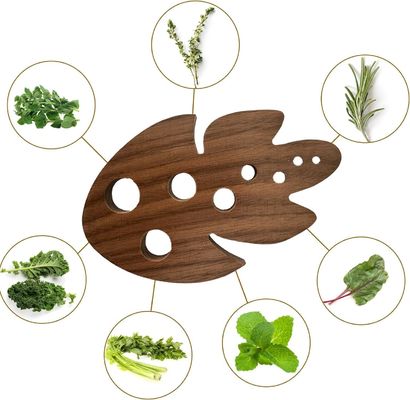 OEM/ODM Acceptabele bamboe kruidenschilper voor het strippen van boerenkool 8 gaten