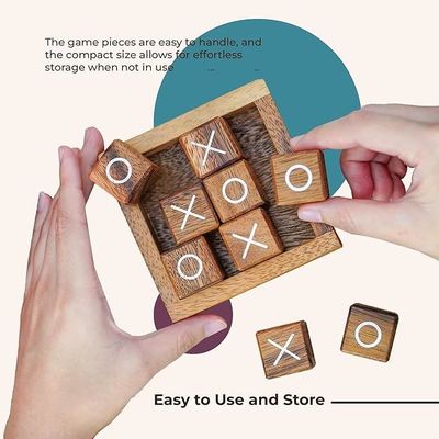 Handgemaakte 4 inch houten Tic Tac Toe koffie tafel voor bureau en woonkamer decoratie