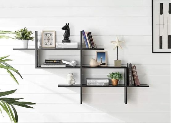 Huisplanten Decoratie Op maat gemaakte opslag Twee-laagse muurplank voor woonkamermeubelen