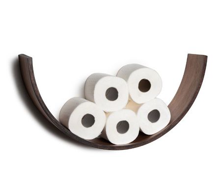 Boog houten plank toiletpapierhouder De perfecte combinatie van vorm en functie