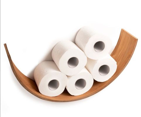 Boog houten plank toiletpapierhouder De perfecte combinatie van vorm en functie