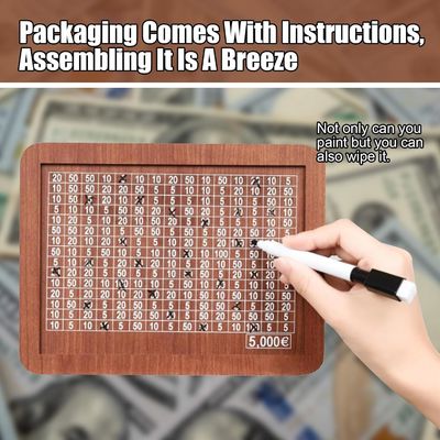 Environmental Cash Savings Box TIMBER Houten kassetoetsen met gelddoel en cijfers