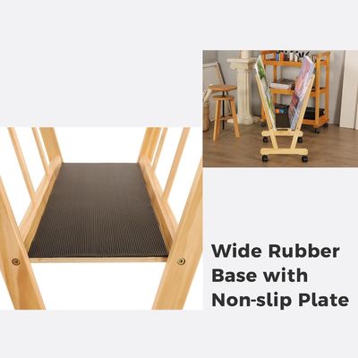 202406 Houten grote drukrek met rollende rolbakken Customized Logo Badkamer Display en opslag