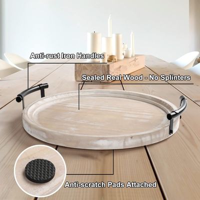 Ronde houten dienplaat in gewone kleur voor moderne keuken