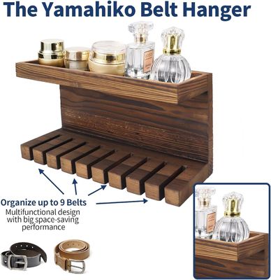 Behoorlijke houten gordelopslagorganisator met dubbelplank uit walnoot- en beukenmateriaal