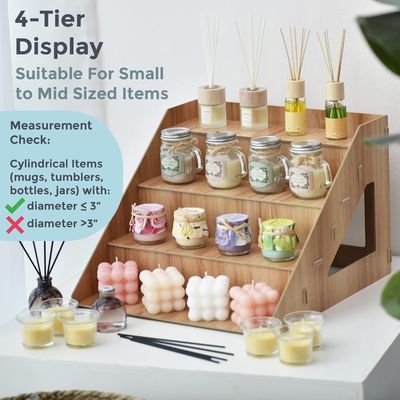 Moderne houten toonbank kaars zeephouder voor het weergeven van glazen bekers Cupcakes en snoep