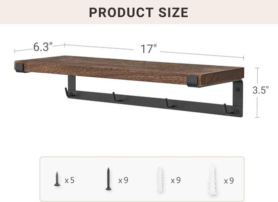 Solid Wood Floating Rack Coffee Bar Accessoires voor Wand Boekenplanken in Kinderkeuken