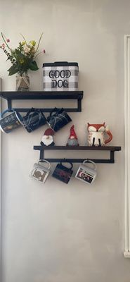 Solid Wood Floating Rack Coffee Bar Accessoires voor Wand Boekenplanken in Kinderkeuken