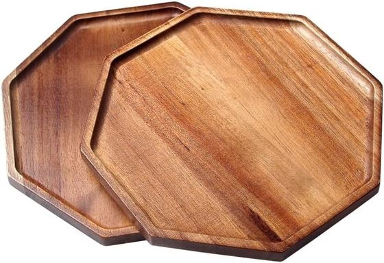 Platten en borden voor het bedienen van acaciahout met gemakkelijk draagbaar gegroeveerd handvat