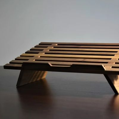 Houten Walnut Laptop Stand Gepersonaliseerd Logo Houten Handgemaakte Laptop Riser en Houder