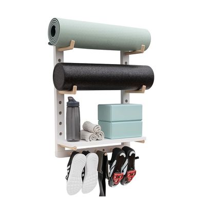 Behoorlijke houten yoga mat organisator voor volledig aanpasbare thuis gym wandmontage