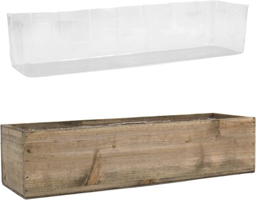 Andere cadeautjes handwerk luxe rustieke bruine houten planters met afneembare plastic voering