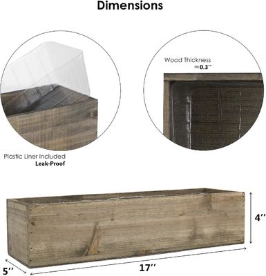 Andere cadeautjes handwerk luxe rustieke bruine houten planters met afneembare plastic voering