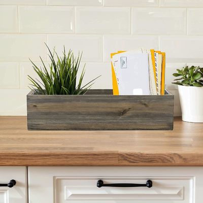 Andere cadeautjes handwerk luxe rustieke bruine houten planters met afneembare plastic voering