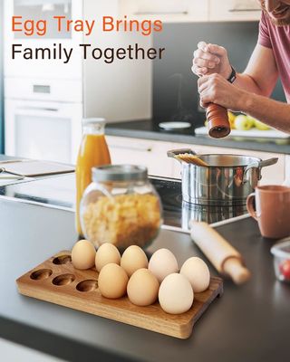 Eikestof van massief hout Houten bak voor eieren Op maat gemaakte ontwerpen en op maat gemaakte merken