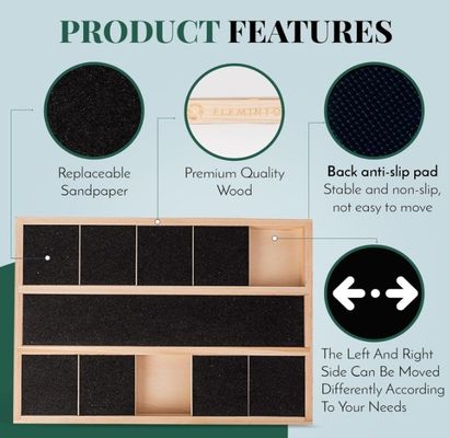 OEM houten hond nagel schrapen doos met Food Divider Customized Logo Pine Hout Doos