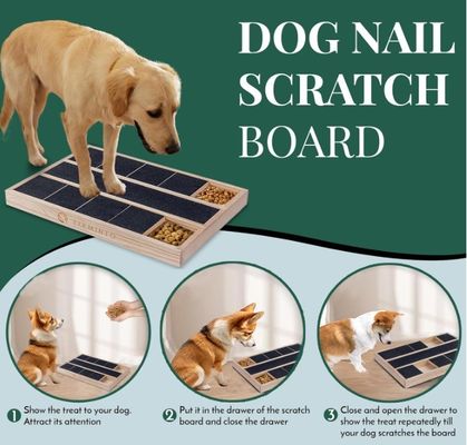 OEM houten hond nagel schrapen doos met Food Divider Customized Logo Pine Hout Doos