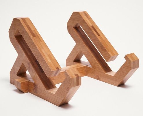 Verstelbare bamboe laptoptrack voor notebooks en laptops in een handig ontwerp